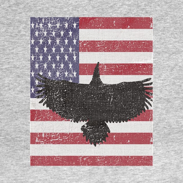 Vintage Eagle on American Flag by Eric03091978